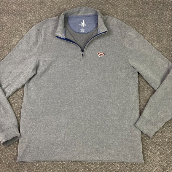 Johnnie-O 1/4 Zip Pullover Men's Medium Gray Meteor Brady 2.0 Microfleece - Picture 4 of 11